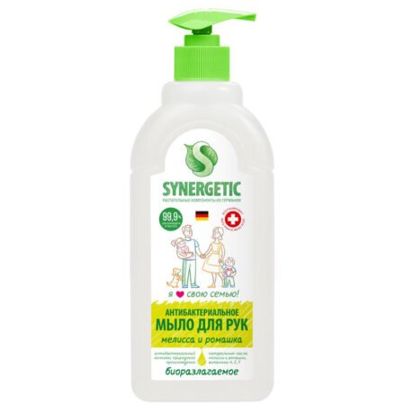 Antibakterial nəmləndirici sabun Sinergetik “Melissa və çobanyastığı” (hipoallergen), 500 ml
