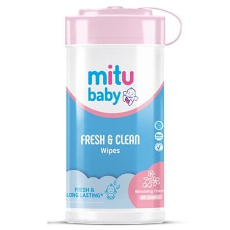 Влажные салфетки Mitu Baby Wipes Fresh & Clean Blue Berry 60 pcs