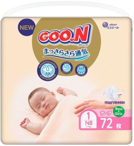 Goo.N Premium Soft uşaq bezi 1 NB razmeri (5 kq-a qədər) uniseks 72 ədəd