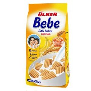 Печенье Ülker Bebe с молоком, медом и бананом, 190 гр